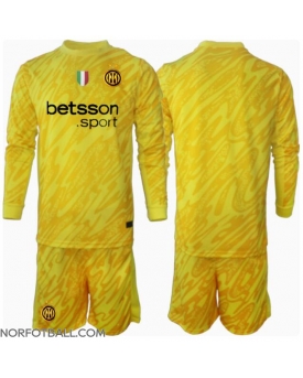 Billige Fotballdrakt Inter Milan Keeper Replika Bortedraktsett Barn 2024-25 Langermet (med bukser)